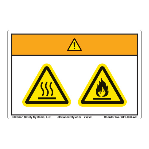 Warning/Burn Hazard Label (WF2-028-WH)