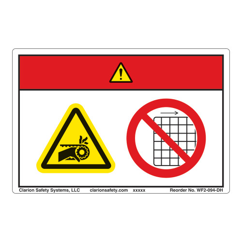 Danger/Entanglement Hazard Label (WF2-094-DH)