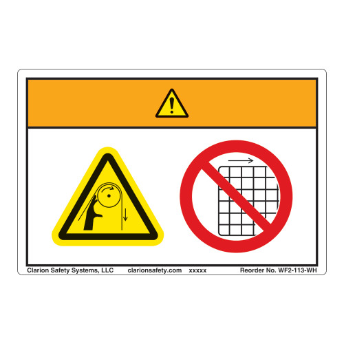 Warning/Entanglement Hazard Label (WF2-113-WH)