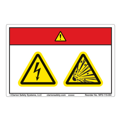 Danger/Electric Shock Hazard Label (WF2-115-DH)