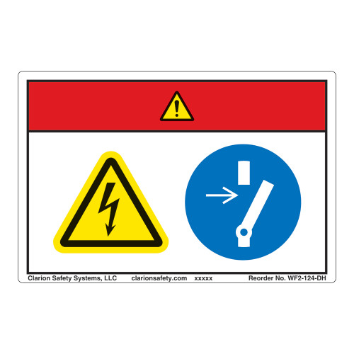 Danger/Hazardous Voltage Label (WF2-124-DH)