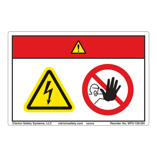Danger/Hazardous Voltage Label (WF2-126-DH)