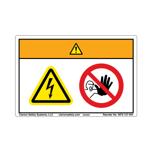 Warning/Hazardous Voltage Inside Label (WF2-127-WH)