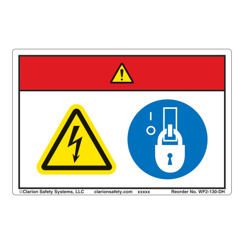 Danger/Hazardous Voltage Label (WF2-130-DH)