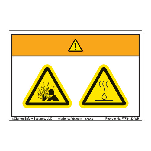 Warning/Pressurized Device Label (WF2-133-WH)