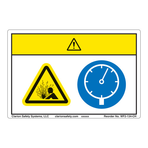 Caution/Pressurized Device Label (WF2-134-CH)