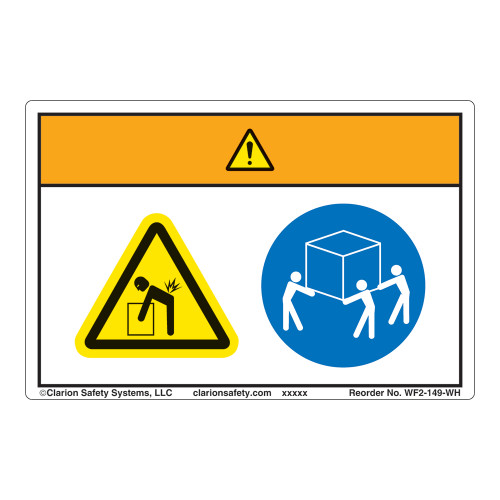 Warning/Lift Hazard Label (WF2-149-WH)