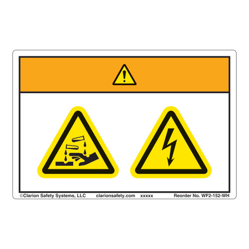 Warning/Chemical Hazard Label (WF2-152-WH)