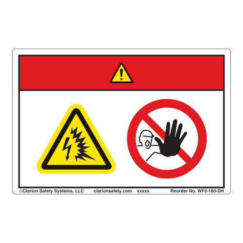 Danger/Arc Flash and Shock Hazard Label (WF2-160-DH)