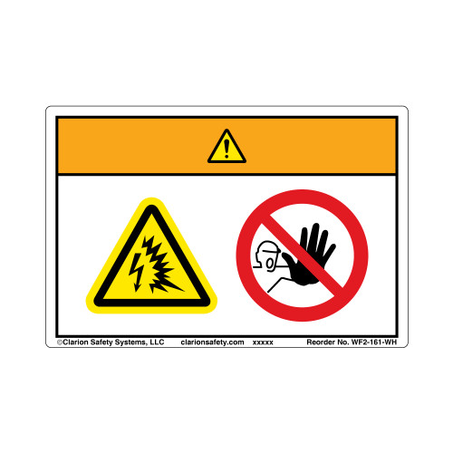 Warning/Arc Flash and Shock Hazard Label (WF2-161-WH)