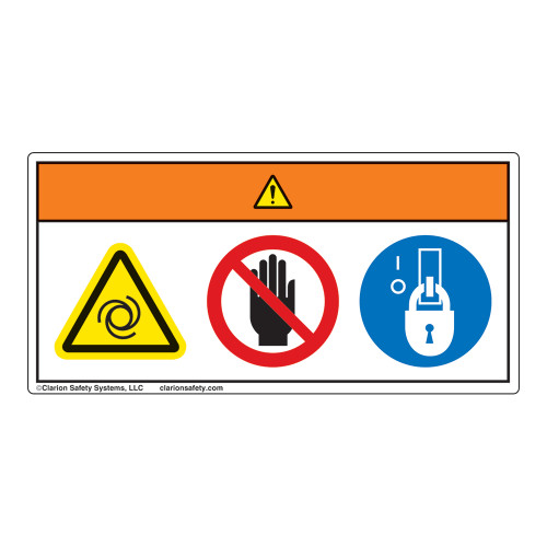 Warning/Equipment Starts Automatically/Stay Clear Label (WF3-017-WH)