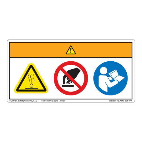 Warning/Boiling Water or Steam Label (WF3-025-WH)