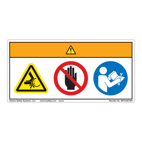 Warning/Crush Hazard Label (WF3-032-WH)