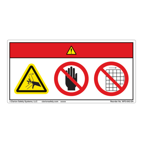 Danger/Crush Hazard Label (WF3-042-DH)