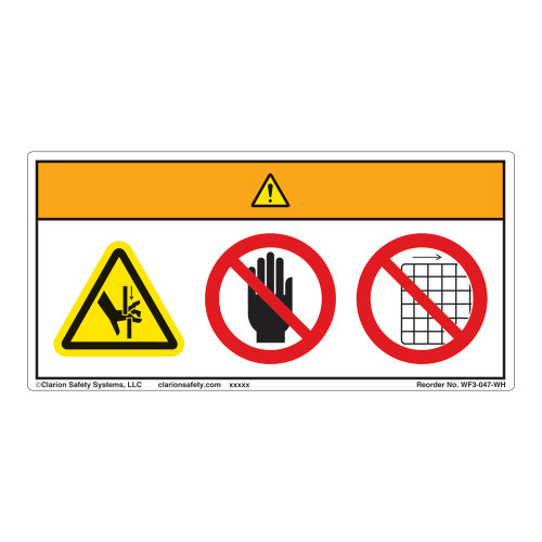 Warning/Crush Hazard Label (WF3-047-WH)