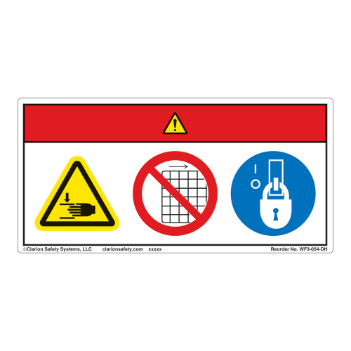Danger/Crush Hazard Label (WF3-054-DH)