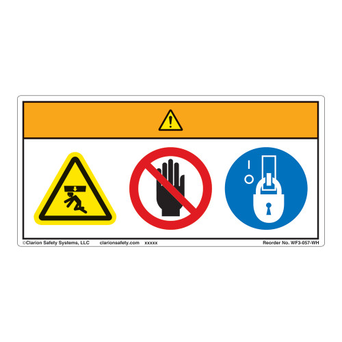 Warning/Crush Hazard Label (WF3-057-WH)