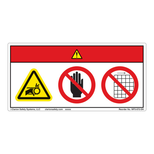 Danger/Entanglement Hazard Label (WF3-072-DH)