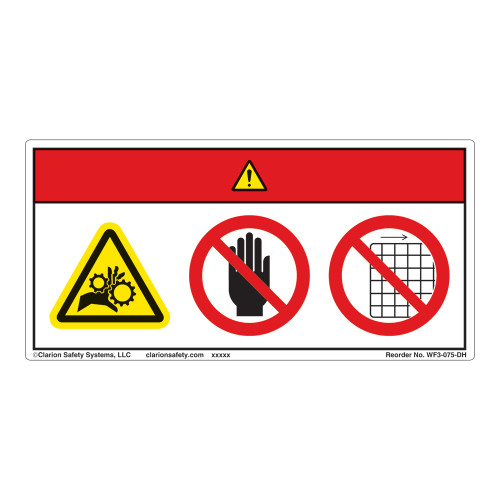 Danger/Entanglement Hazard Label (WF3-075-DH)