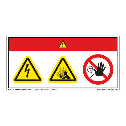 Danger/Electric Shock Hazard Label (WF3-091-DH)