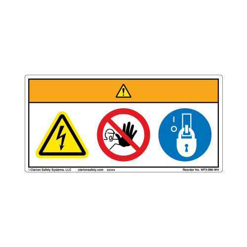 Warning/Hazardous Voltage Label (WF3-096-WH)