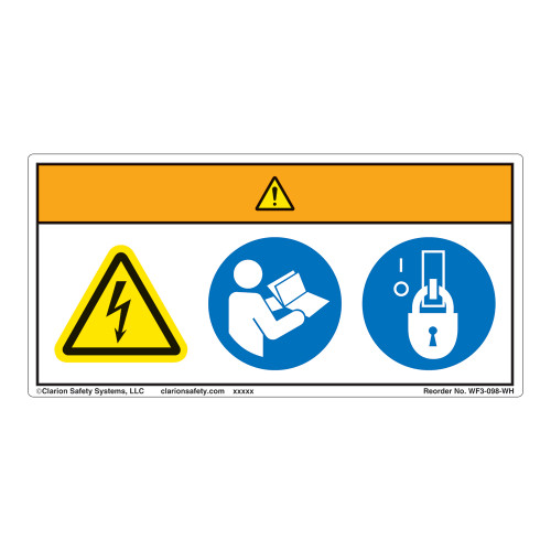 Warning/Hazardous Voltage Label (WF3-098-WH)