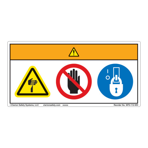 Warning/Cut Hazard Label (WF3-112-WH)