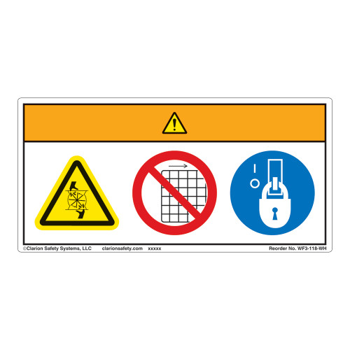 Warning/Rotating Blade Label (WF3-118-WH)