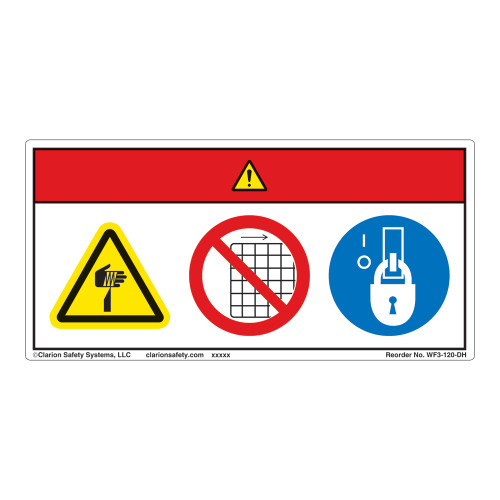 Danger/Cut Hazard Label (WF3-120-DH)