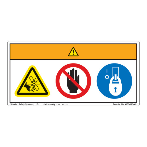 Warning/Rotating Blade Label (WF3-125-WH)