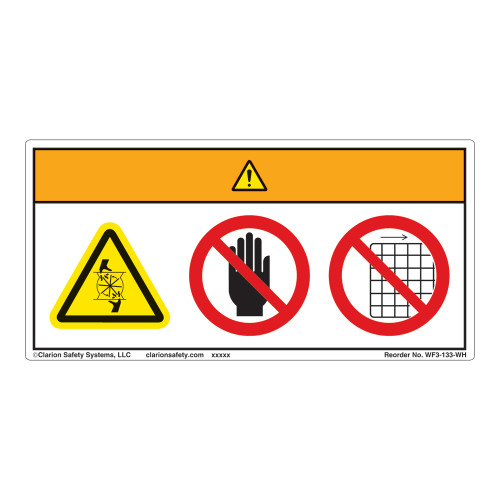 Warning/Rotating Blade Label (WF3-133-WH)