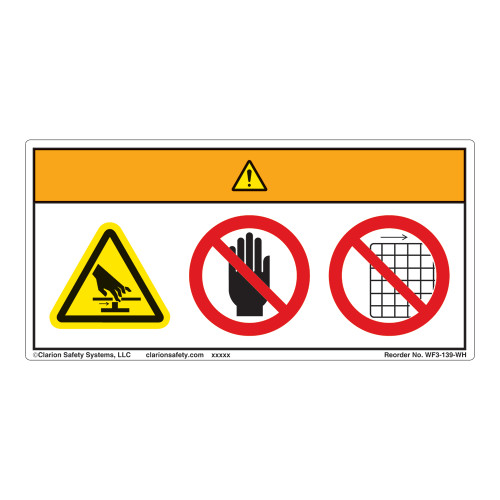 Warning/Pinch Point Label (WF3-139-WH)