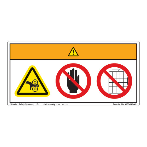 Warning/Crush Hazard Label (WF3-140-WH)