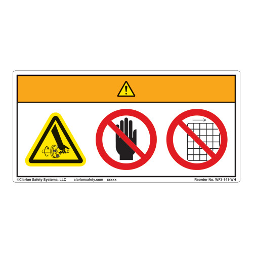 Warning/Entanglement Label (WF3-141-WH)