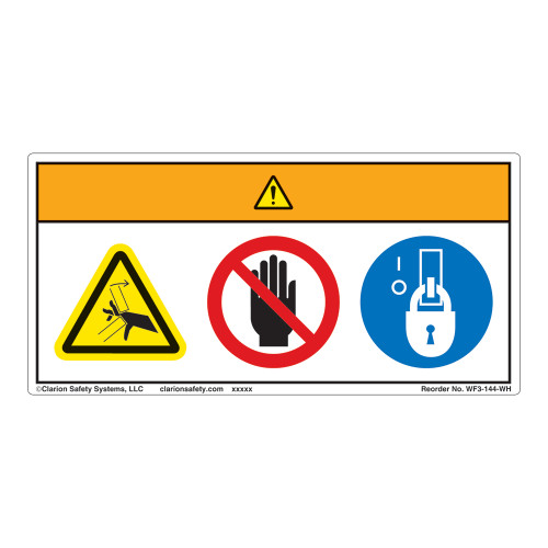 Warning/Pinch Point Label (WF3-144-WH)