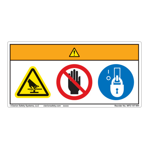 Warning/Pinch Point Label (WF3-147-WH)