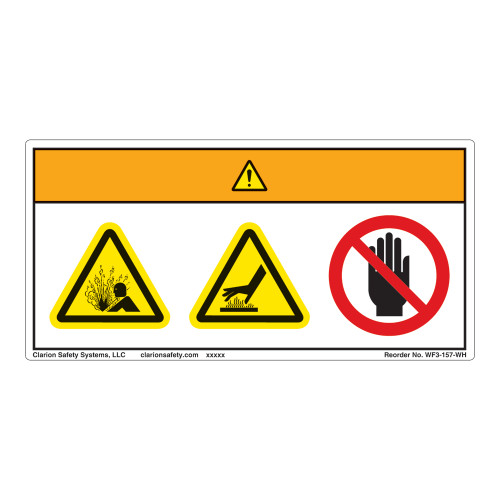 Warning/Pressurized Device Label (WF3-157-WH)