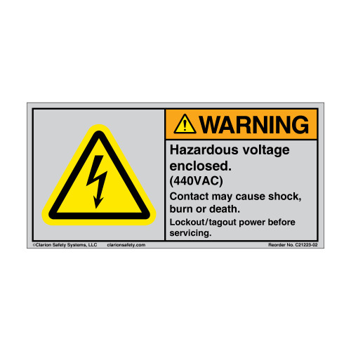 Warning/Hazardous Voltage Enclosed (C21223-02)