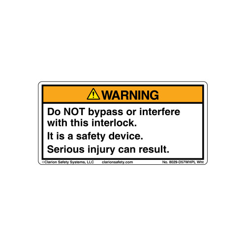 Warning/Do Not Bypass (8029-D57WHPL Wht)