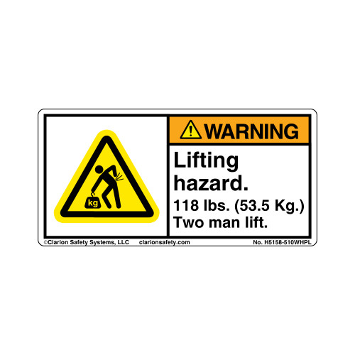 Warning/Lifting Hazard (H5158-510WHPL)