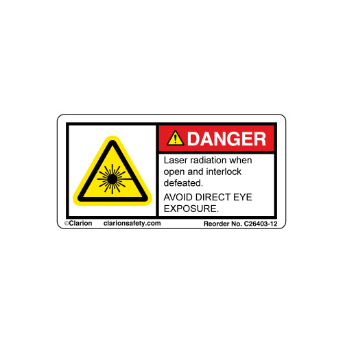 Danger/Laser Radiation when Open and Interlock (C26403-12)