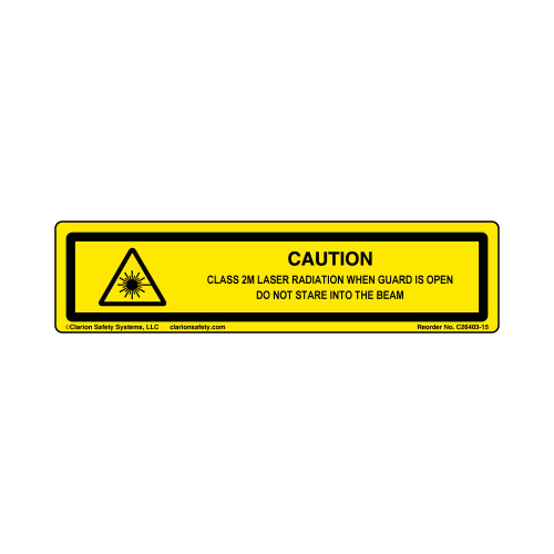 Caution/Class 2M Laser (C26403-15)