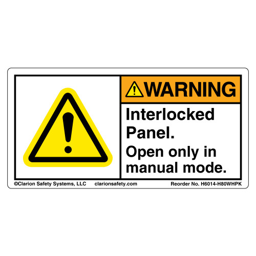 Warning/Interlocked Panel (H6014-H80WHPK)