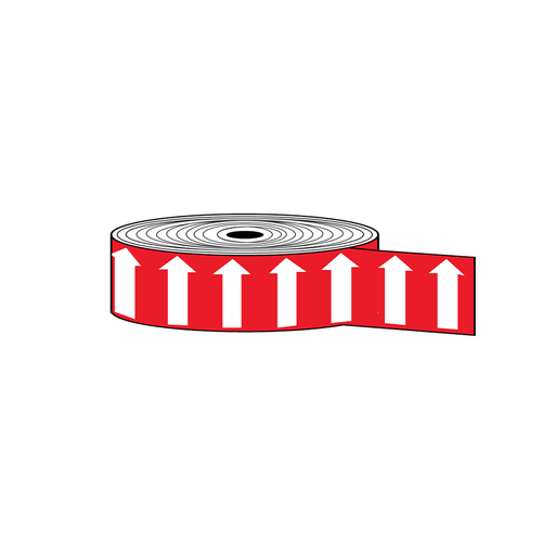  Arrow Banding Tape 2" x 30yd White on Red (ABT-2-WR)