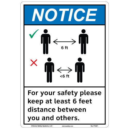 Notice/Keep 6 Feet Distance (F1357-)  