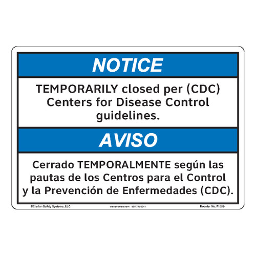 Notice/Temporarily Closed (F1385-)