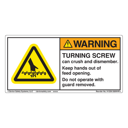 Warning/Turning Screw (H1259-358WHPJ)