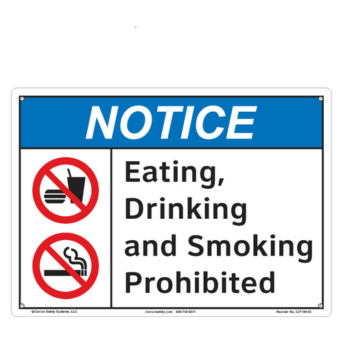 Notice/Eating, Drinking and Smoking (C27109-03)