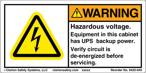 Warning/Hazardous Voltage (8420-049)