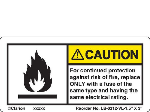 Caution/For Continued Protection ( LB-0312-VL-1.5” X 3”)